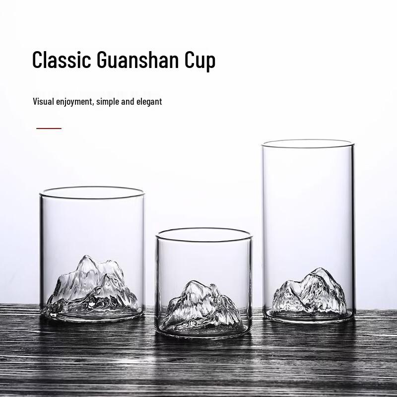 Taza de Cristal con Vista a Montaña de Iceberg