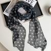 New silk scarf premium printing loose multi-purpose simple polka dot headband leopard print sweet cool streamer