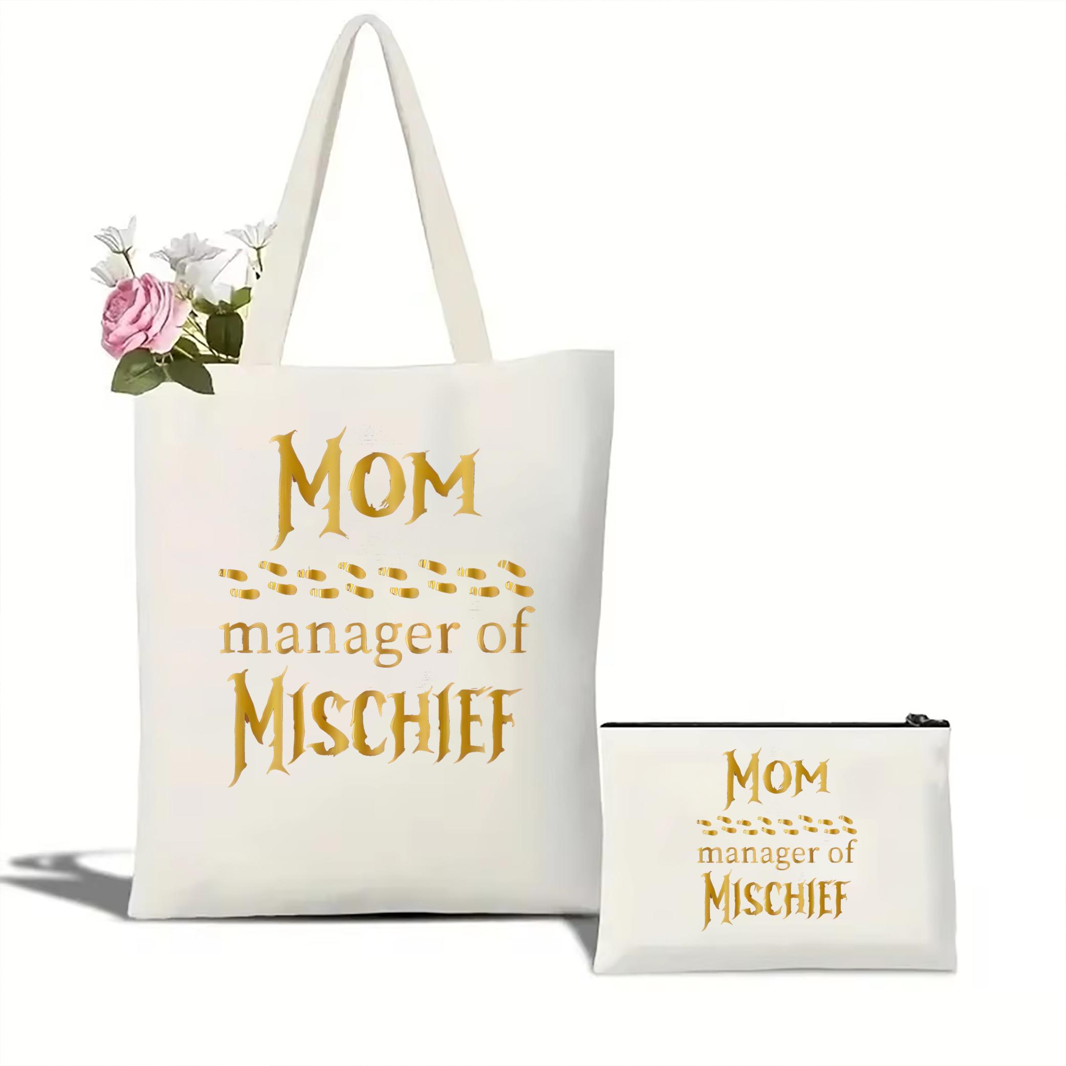 

Сумка-тоут Magical Manager of Mischief, косметичка Potter Mom, волшебная сумка-шоппер Wizard Mom, сумка-шоппер Magical Mom WHITE