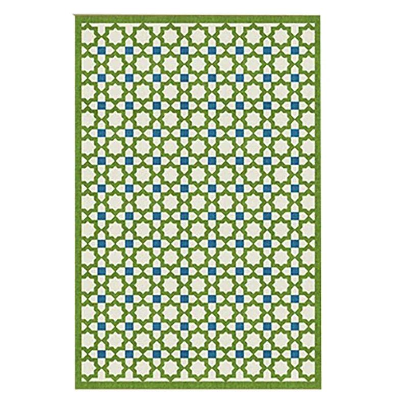 Green Polka Dot Carpet Floral Line Rugs Geometric Decoration Rug Minimalist Plaid Living Room Carpets Bedroom Easy Clean Carpet