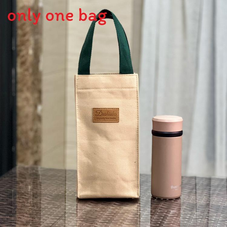 Minimalist Canvas Student Water Bottle Carrier With Insulation For Daily Use