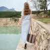 Women's Embroidered Faux Two-Piece T-shirt and Skirt Set