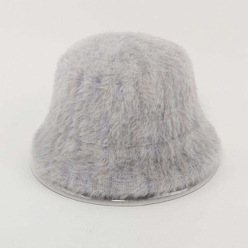 Autumn & Winter Women's Faux Rabbit Fur Bucket Hat - Warm, Stylish Korean Fisherman Hat for Outdoor Travel