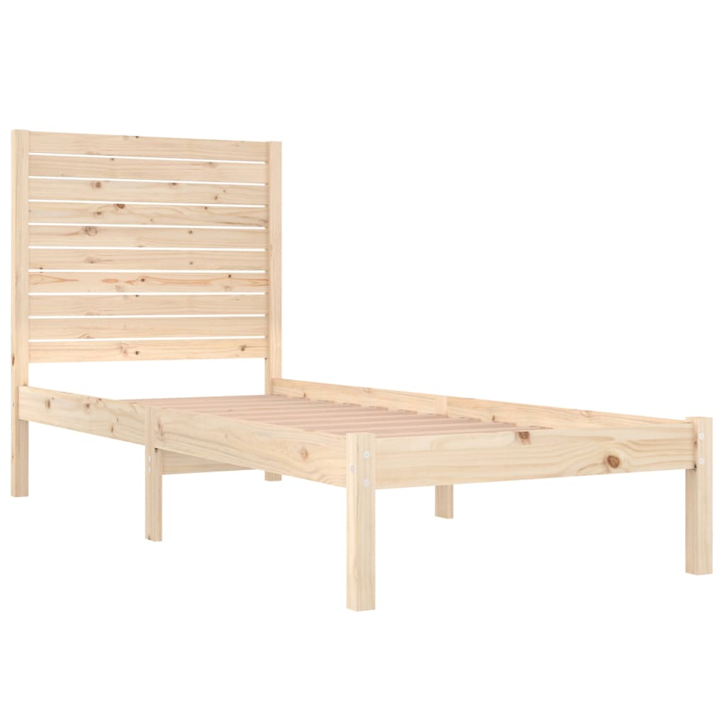 Vidaxl Bed Frame, Solid Wood, 75X190 Cm, Single