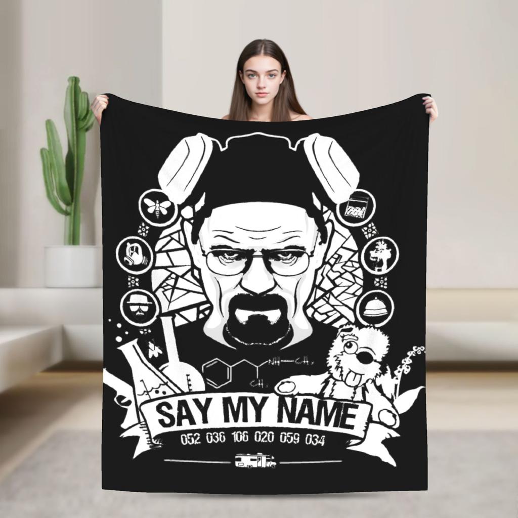 Walter White I AM THE DANGER Knitted Blanket Velvet Breaking Bad Super Warm Throw Blanket for Car Sofa Couch Bedroom Quilt