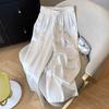 Women's Spring and Summer Satin Wide Leg Pants, Loose Casual Pants, Straight Leg High Waisted Floor Pants