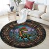 Prehistoric Dinosaur Frame Round Area Rug Under Office Chairs Bedroom Living Room Home Decor