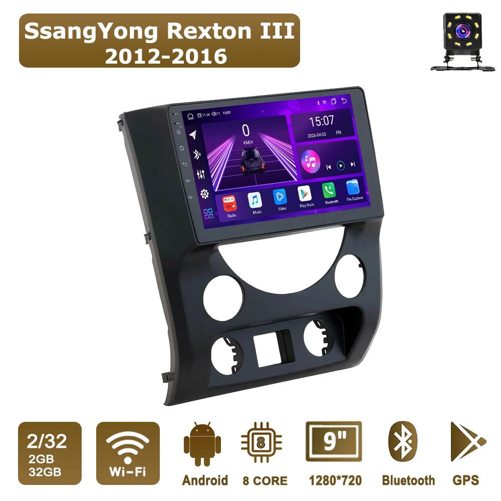 

Android Car-Play Car Radio For SsangYong Rexton III 2012-2016 Multimedia Player Head Unit Stereo GPS Navigation BT WIFI,8 CORE ,2+32GB чёрный