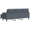 3 Seater Velvet Sofa with Footstool Dark Grey 180 Cm
