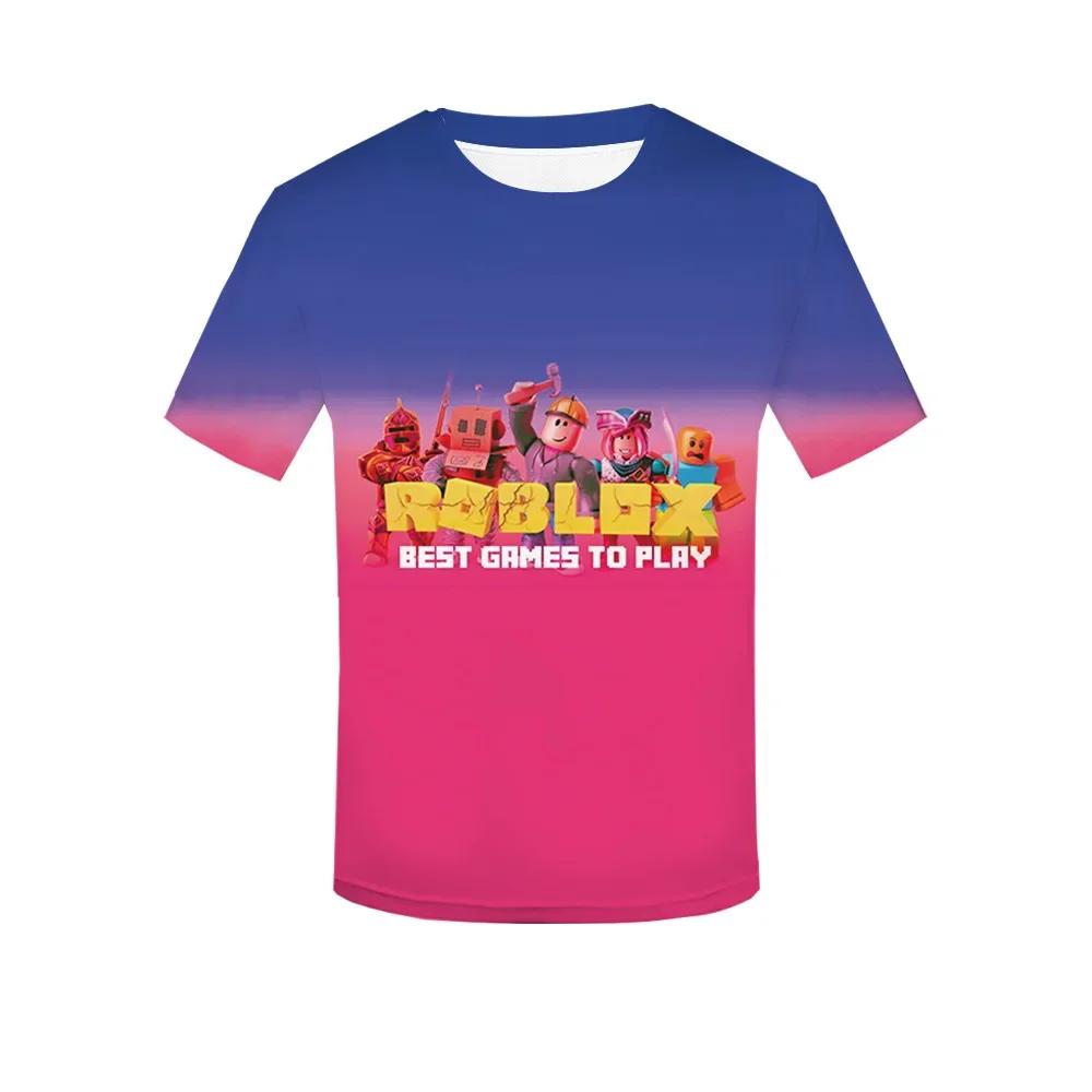 Roblox Game kids T-shirt cosplay costumes Child Cartoon Short sleeve top 3D Print Casual Street Clothes