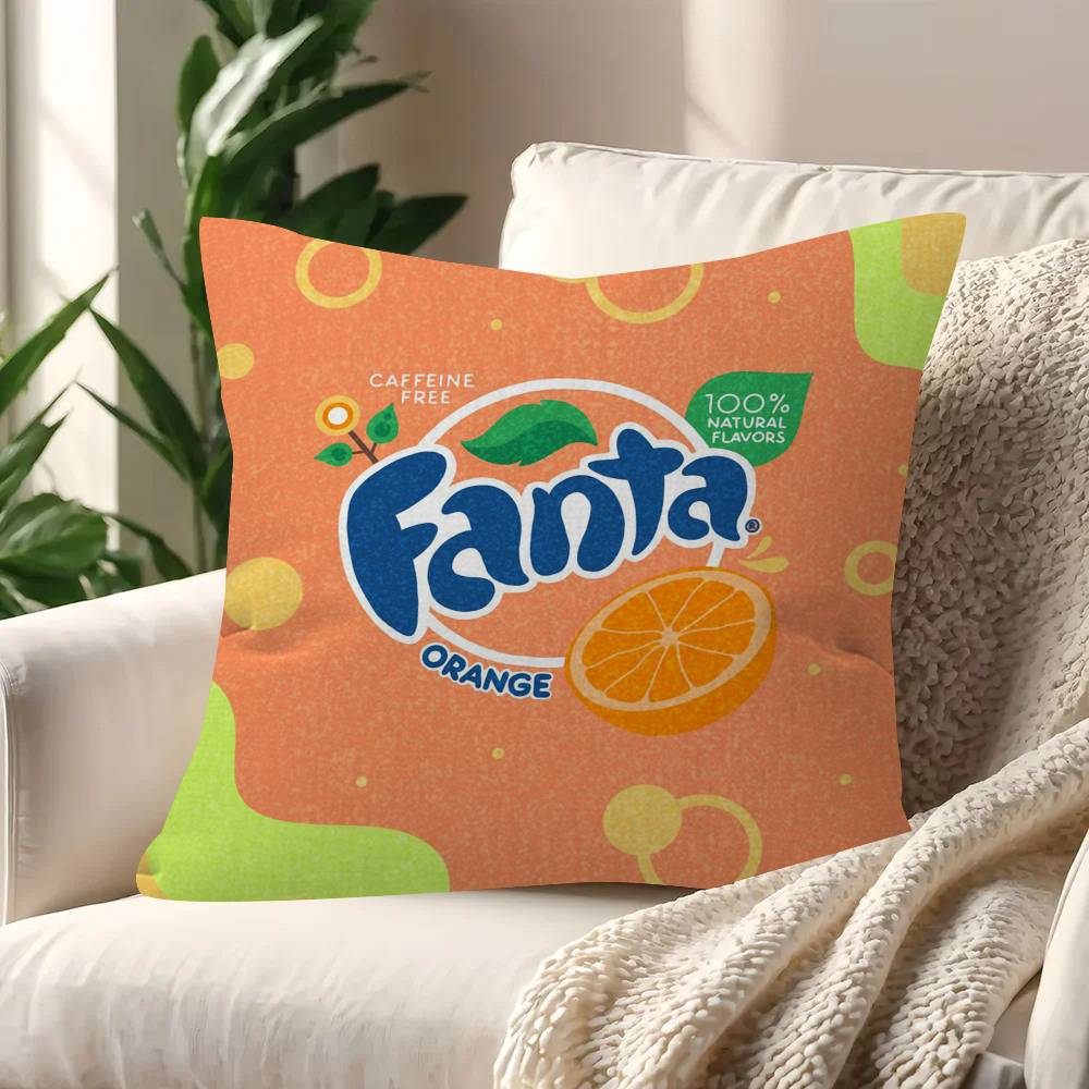 Fanta Logo New Personalized Pillow Cover Kids Bedroom Wild Party Decor Pillowcase Kid Birthday Shower Gift