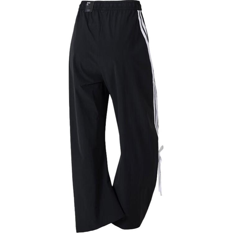 Adidas SS25 Mode Rayée Confortable Polyvalent Pantalon Décontracté Bas Femme Noir JY7666