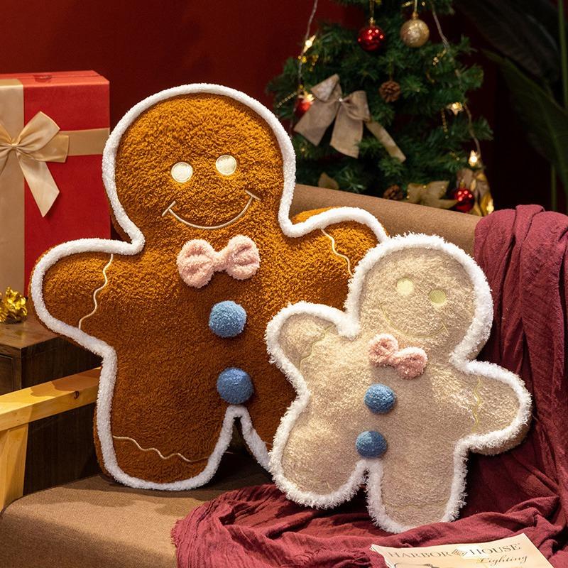 Cartoon Christmas Gingerbread Man Pillow Plush Toy Doll Gingerbread Man Doll Children'S Ragdoll Christmas Gift