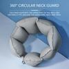 Inflatable Neck Pillow for Travel Office Rest With Air Pumps Storage Box Double Sideds Fabric TPU Materials