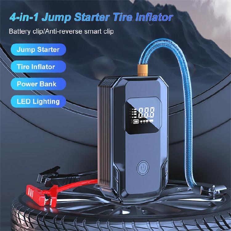 Car Emergency Power Bank with Tire Inflator Tool Car Tire Pump & Jump Starter