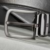 Daks Black Buckle Dd Logo Embossed Calfskin Belt Dbbe4f045bk