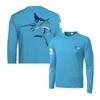 Mens Quick-Dry UV Protection Fishing T-Shirt Long Sleeve Round Neck Summer Outdoor Angling Sports