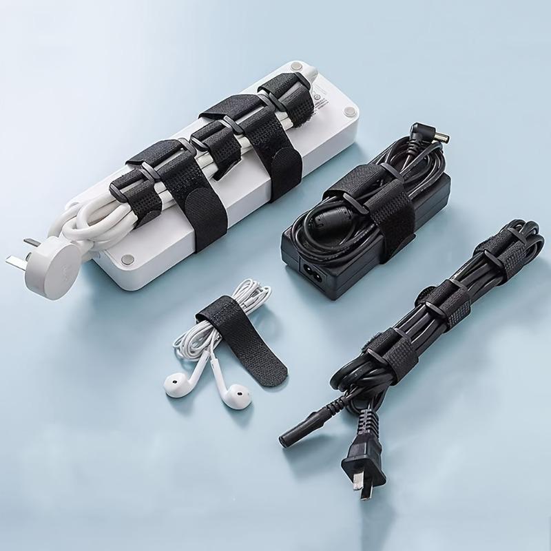 5/10Pcs Reusable Hook and Loop Straps Fastening Cable Ties Cable Straps Nylon Securing Wire Cord Ties Organizer Fastener Tape