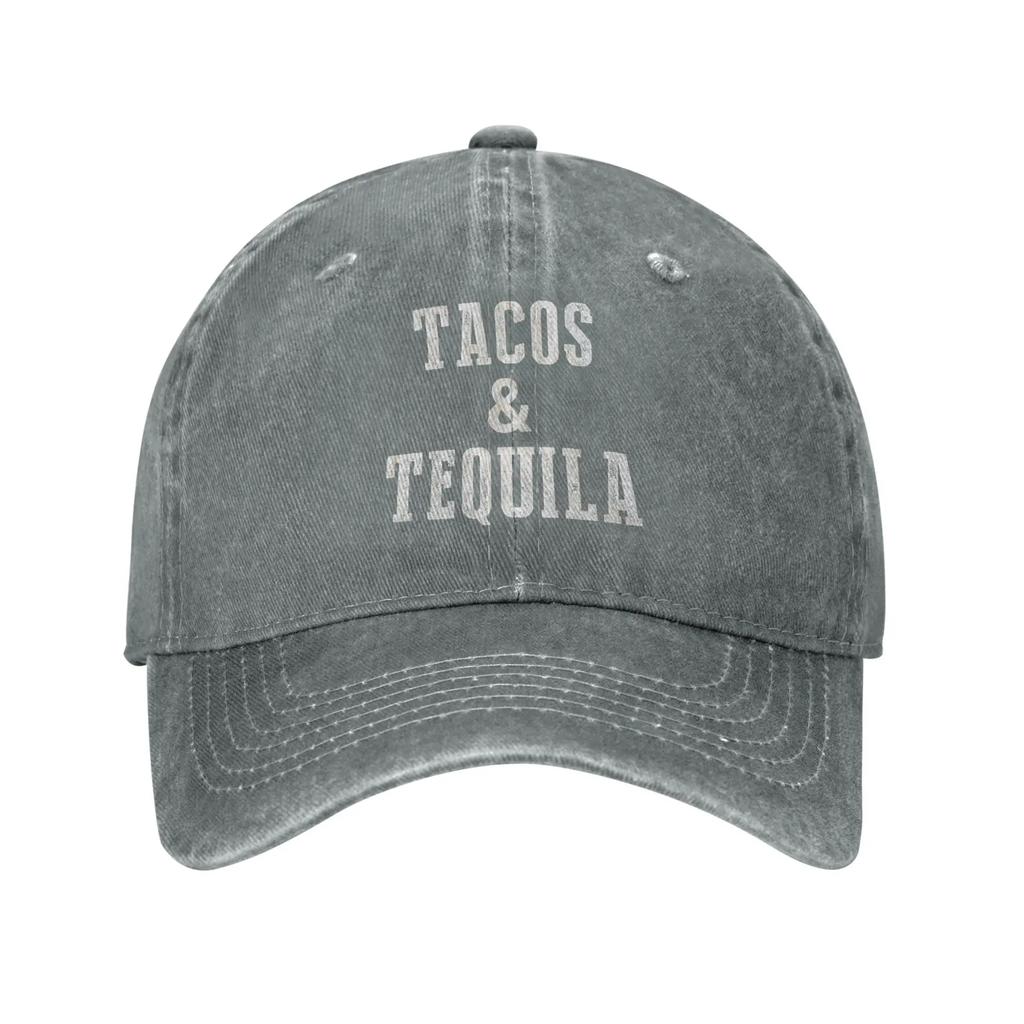 Denim Cap Tacos&Tequila Baseball Cap Dad Hat Klassisch Verstellbar Sport für Männer Frauen Hut Schwarze Snapback Caps