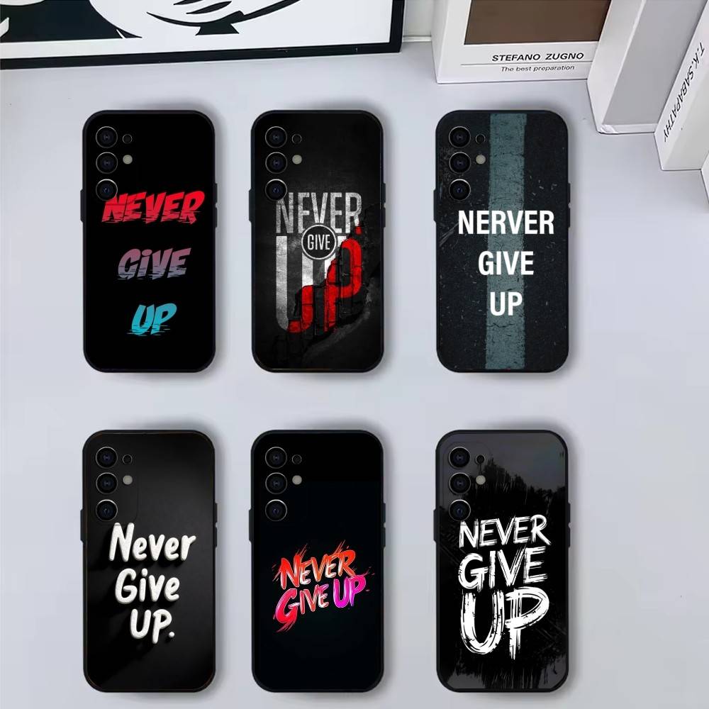 Confidence never give up Phone Case For Samsung S25,S24,S21,S22,S23,S30,Ultra,S20,Plus,Fe,Lite,Note,10,Black Cover