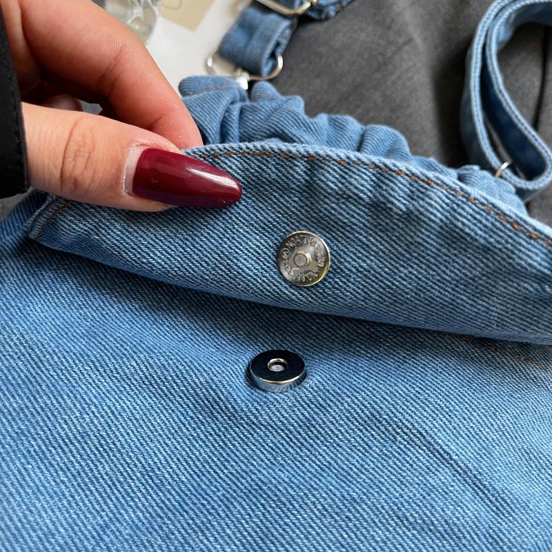 Women's Large Capacity Denim Crossbody Bag Class Commuter Shoulder Bag