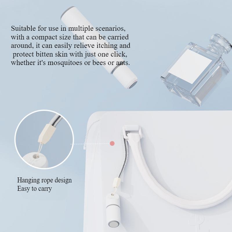 Klådstillande penna Myggbett Utomhus Bärbar Värmande och Lugnande Apparat Elektrisk Hud Klådstillande Apparat Infraröd Puls Klådstillande Sticka