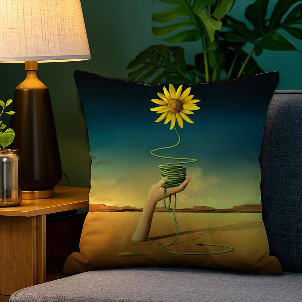 Federa per Cuscino Pop Art Salvador Dalí Divano Soggiorno Camera da Letto Stampa Double-sided Cuscino Quadrato Federa per Cuscino per il Riposo