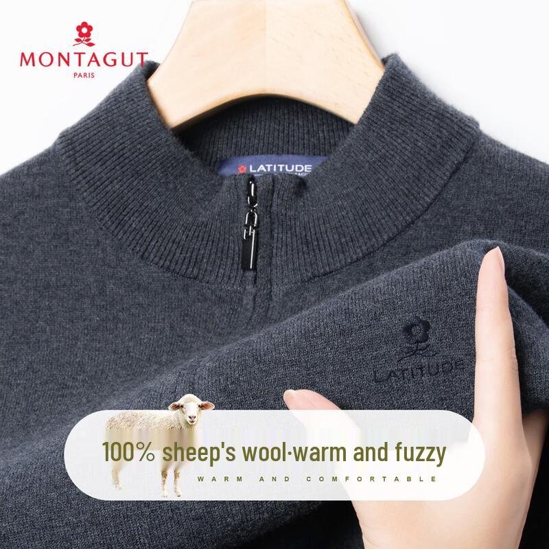 

MONTAGUT Men s 100% Merino Wool High-Elastic Sweater 2XL