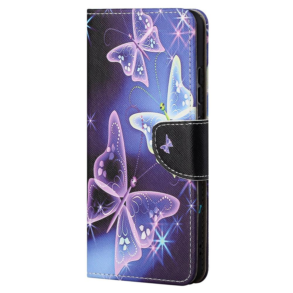 

For Motorola Moto G22 Pattern Printing PU Leather Magnetic Flip Cover Stand Wallet Cross Texture Soft Inner TPU Book Case F