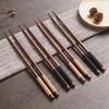 Handmade Japanese Natural Chestnut Wood Sushi Chopsticks Reusable Set Value Gift Sushi Chinese Food Tie Kitchen Tableware
