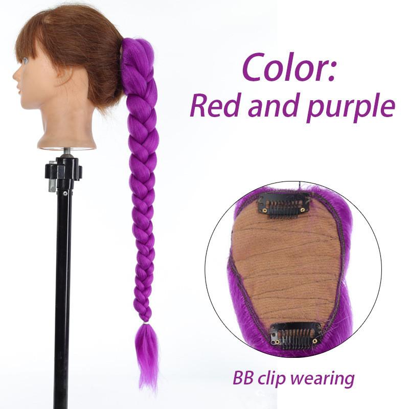 66cm Fioletowy Peruka Kpop Łowcy Demonów Rumi Długi Kucyk Peruki Cosplay