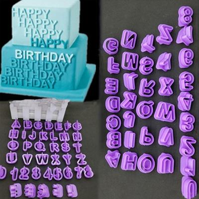 40Pcs/Set Alphabet Cake Molds Figure Plastic Letter Fondant Mold Cookie Decor