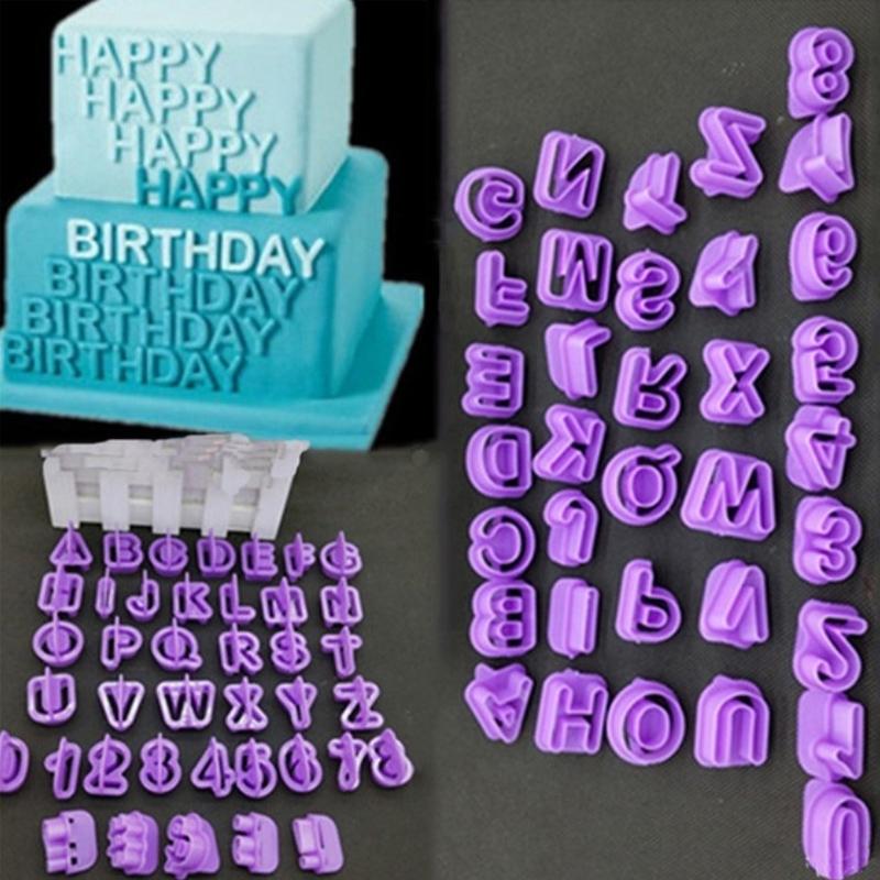 40Pcs/Set Alphabet Cake Molds Figure Plastic Letter Fondant Mold Cookie Decor