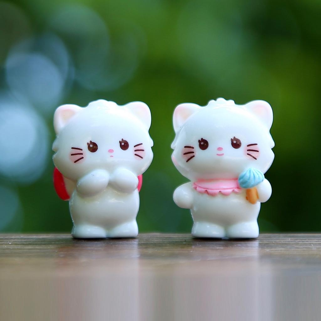 Resin Cat Miniature Collectible Figurine With Diy Landscape Decor For Kids And Adults
