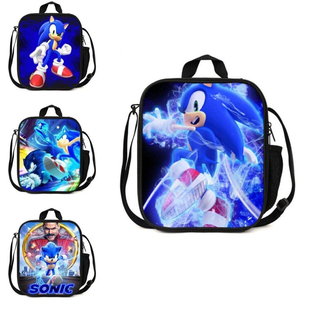 Sonic the Hedgehog Brotdosentasche Stilvolle Umhängetasche für Kinder Erwachsene Große Kapazität Reisetasche