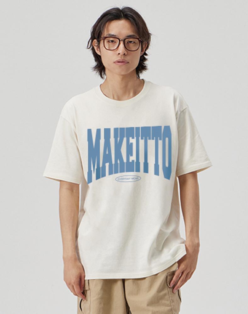 Make It Two [Name Logo] Crew Neck Tee_Cream M