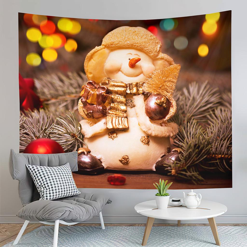 Christmas Tapestry Santa and Reindeer Delivering Gifts Tapestry Home Living Room Bedroom Dorm Wall Hanging Decorative Blanket