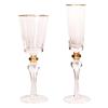 Handmade Crystal Wine Glass with Gold Rim & Beaded Design - Red Wine & Champagne Flute 