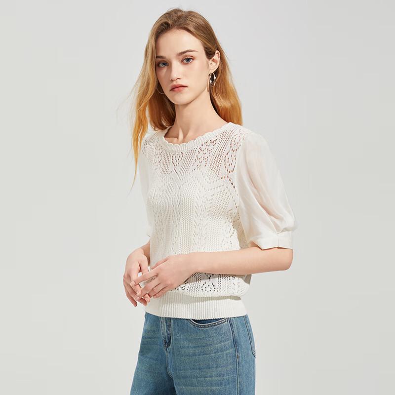 Women's Round Neck Short Sleeve Knit Top
