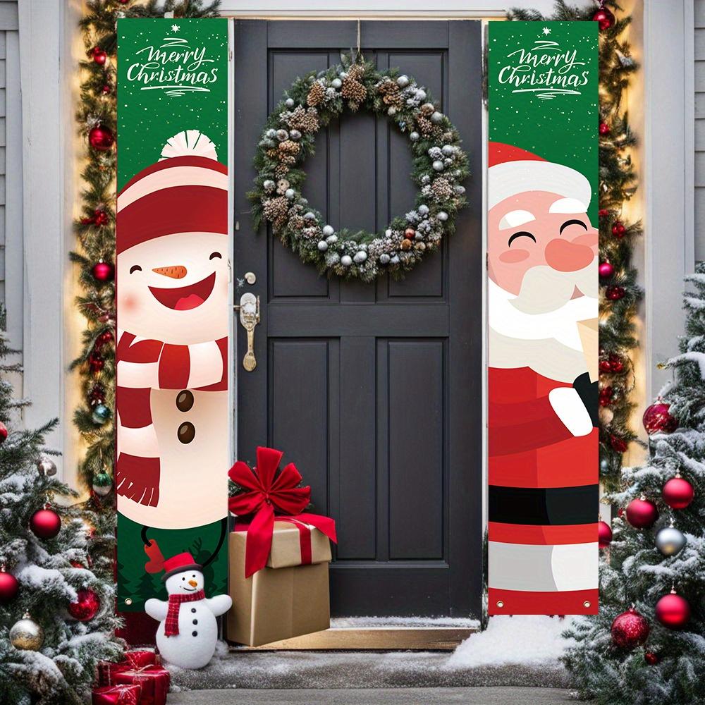 2 Adet Noel ve Düğün Noel Baba Kardan Adam Çift Taraflı Kapı Çiftliği