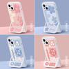 Oil Painting Flower Apple Iphone16promax Mobile Phone Case with Invisible Bracket 15plus Transparent 14 Protective Case 13