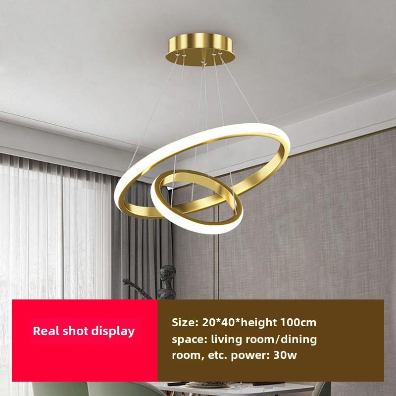 Nordic Modern Three Ring Chandelier for Dining or Bedroom