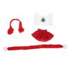 1 Set Clothes Set Christmas Outfit For Labubu 1 2 3 Red Santa Skirt Knitted Sweater Earmuffs Scarf Winter Dress Fashion