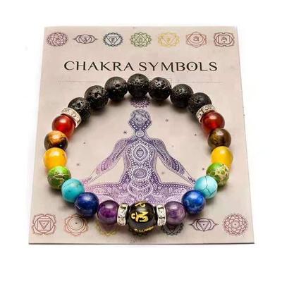 7 Chakra Armbånd Menn Kvinners Naturlig Krystall Healing angst Smykker Mandala Yoga Meditasjon Armbånd Gave