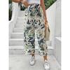 Sommerurlaub Stil Damen Gerade Locker Schlankmachend Lässig Gestreift Hoch tailliert Weiter Bein Hosen Vielseitig Und Lässig