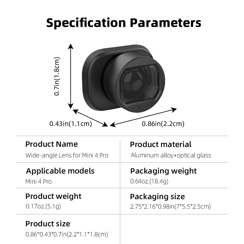 DJI Mini 4 Pro Dedicated External Lens Expands Shooting Range by Wide Shooting Photography Accessory Wide-Angle Lens, Wide-Angle Filter, Accessory,