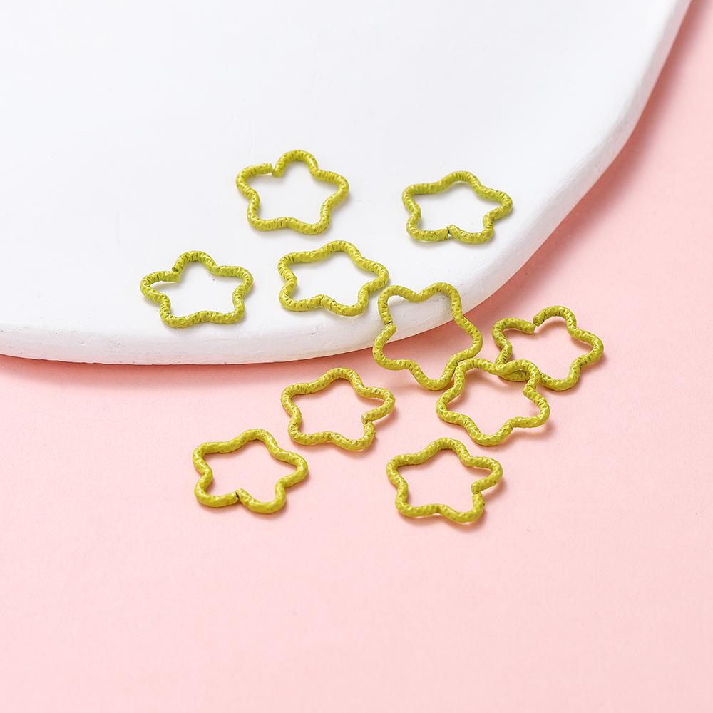 50 Stück/Los Bunte offene Ringe Sternform Biegeringe Für Schmuckherstellung Schlüsselanhänger Handy-Kette Bastelbedarf