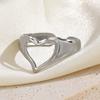 LATS Stainless Steel Lava Irregular Hollow  Ring for Women Metal Texture Waterproof Daily Simple Stylish Golden Rings Jewelry