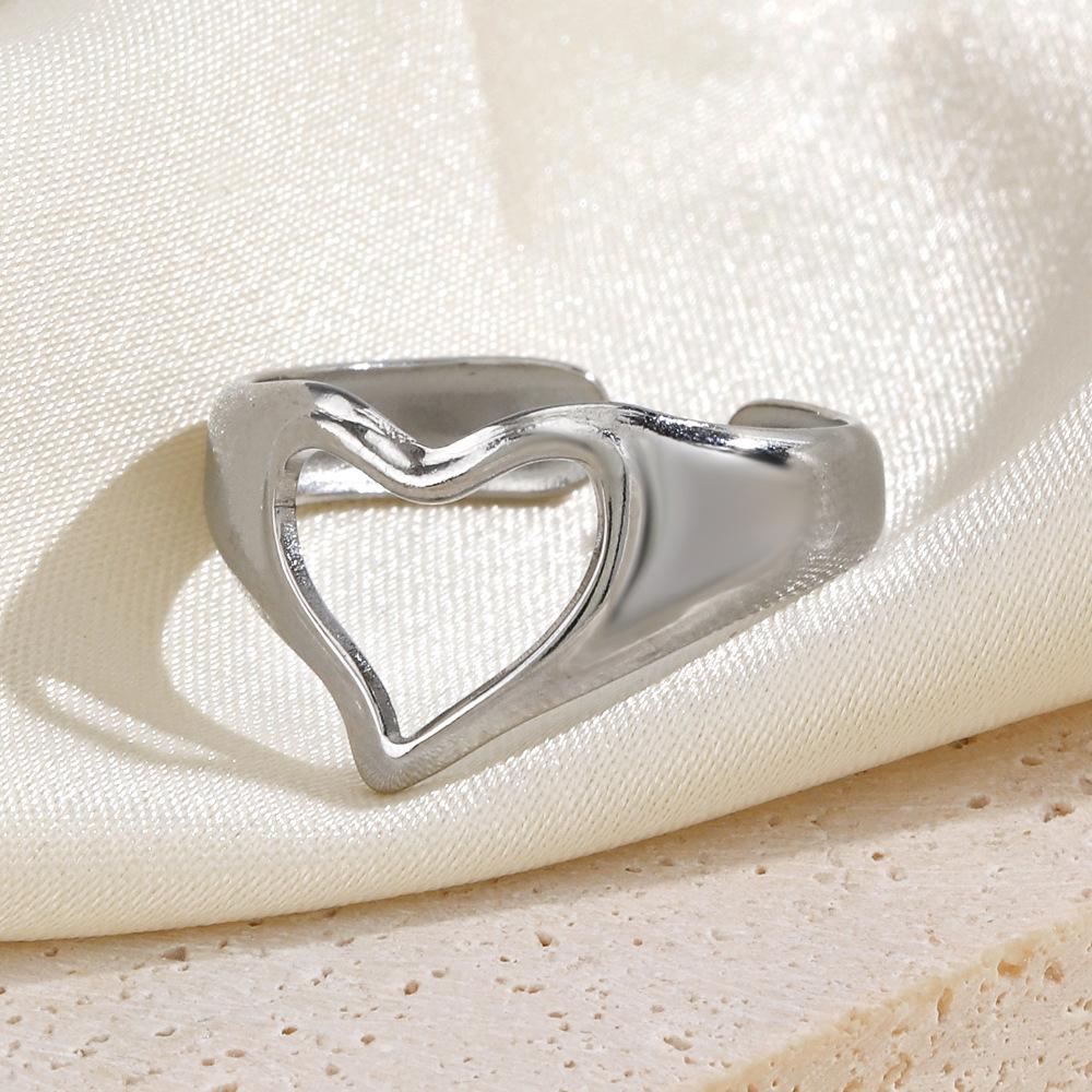 LATS Stainless Steel Lava Irregular Hollow Ring for Women Metal Texture Waterproof Daily Simple Stylish Golden Rings Jewelry