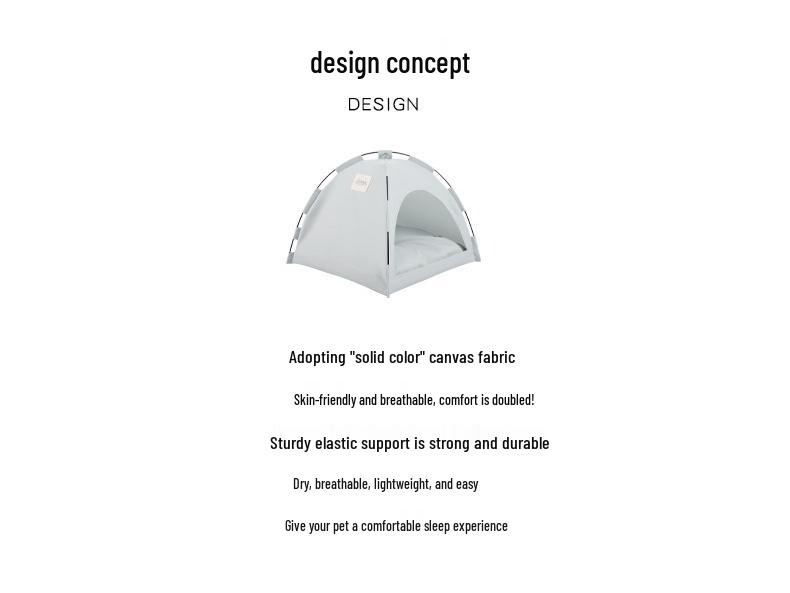 Custom Summer Cooling Pet Bed & Tent: Breathable, Foldable, Solid Color, Minimalist Design